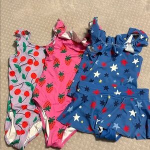 Hanna Andersson bathing suit lot sz10 12 140 / 150 skirt swimsuit three suits